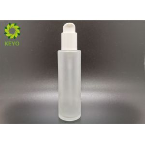 4oz 120ml Empty Frosted Glass Cosmetic Bottles With White Color Pump Sprayer