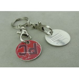 Supermarket Trolley Tokens Key Chain Brass Stamped Customized