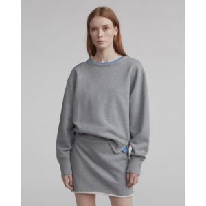 Ladies Gray Cotton Two Piece Set Sweatshirt Women