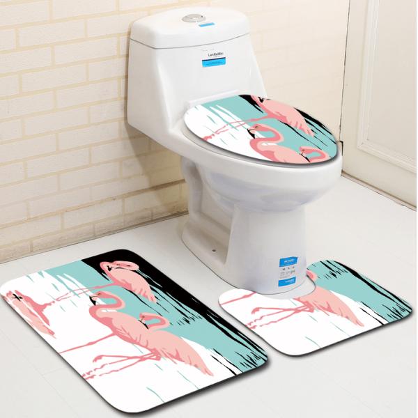 Flamingo Toilet Seat Cushion 45*37 Carpet Toilet Seat Cover