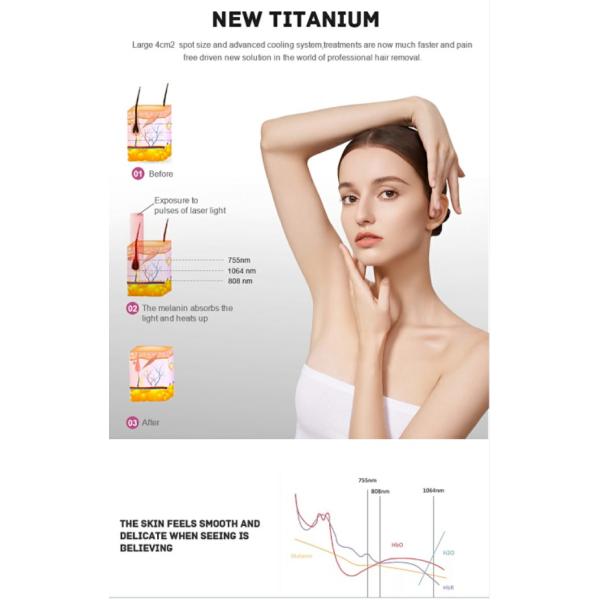 Professional Titanium Ice Platinum Laser Hair Removal Machine with 3 Treatment Modes