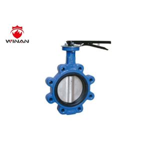 Quality Soft Seal Double Eccentric Disc Butterfly Valve Blue Color With Handle Operated for sale