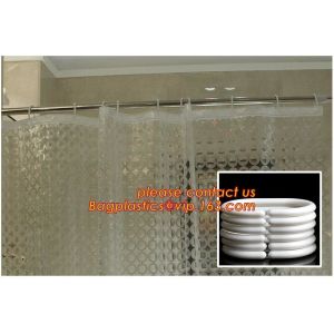 TRANSPARENT CIRCLE LINES, TRANSPARENT , polyester shower curtain and matching