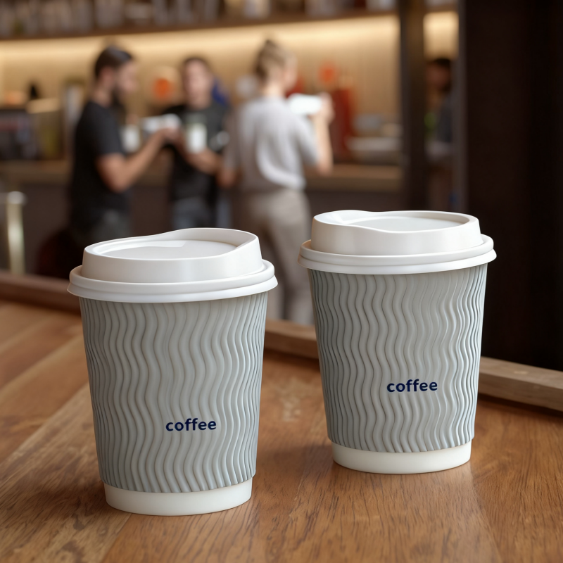 Biodegradable disposable double wall coffee paper cup eco-friendly customization