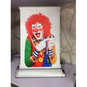 Aluminium Portable Table Retractable A3 + A4 Mini Table Top Banner Stand Roll Up