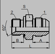 Hydraulic 37 Degree JIC Flare Fittings , BSP Male 60° Seat Captive Seal Pipe Fittings