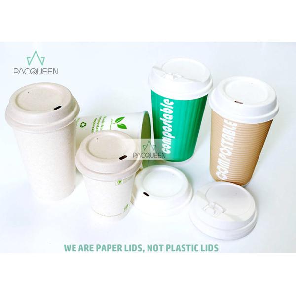 Buy PLA Flat Disposable Lids Leakage Resistant Harmless Fully Biodegradable at wholesale prices