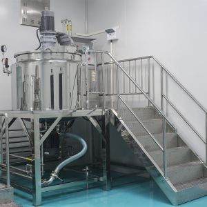 Cosmetic Industry Liquid Homogenizer Mixer With Three Layer Stainless Steel Pot