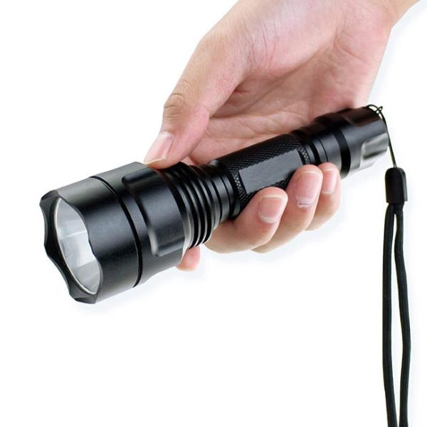 Buy 5W 200m Zoomable Tactical Flashlight 2200mAh 18650 Rechargeble Battery at wholesale prices