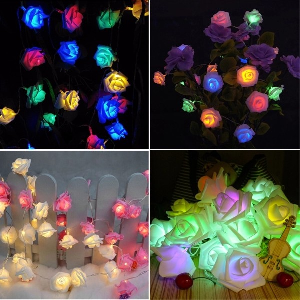 Buy 2m 20 Led Rose Flower Fairy Lights Festival Battery Operated Flower Lights at wholesale prices