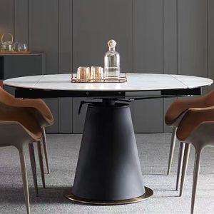 Extension Round Ceramic Marble Dining Room Table