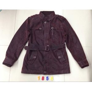 1858 Men's pu fashion long jacket coat stock