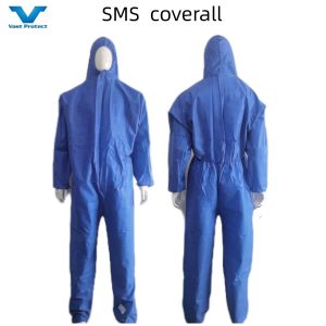 China Sterilization Disposable Hazmat PPE Kit with Waterproof SMS Coverall and Taped Seams on sale