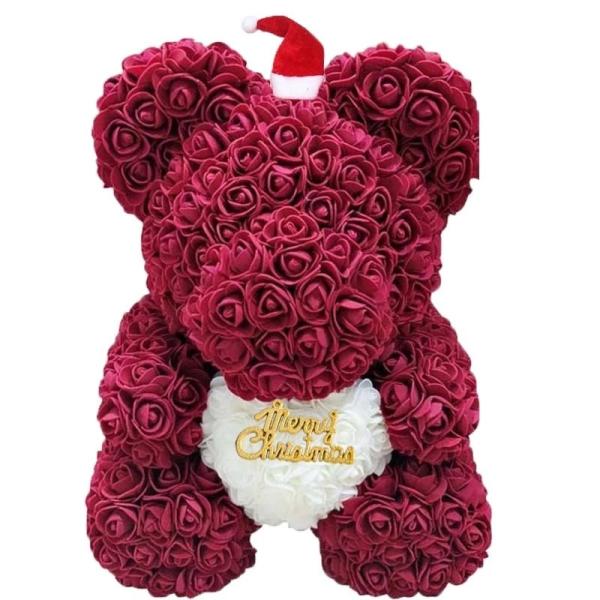 Long Lasting Preserved 40cm Size Roses Bear with Gift box That Lasting 3 Years Valantines day gift