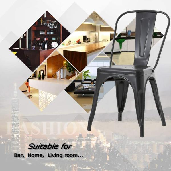 34.4 Inch Height Stackable Metal Restaurant Chairs Metal Kitchen Chair Support 300Ibs