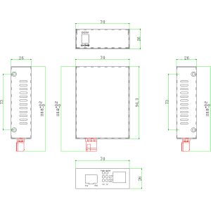 10/100/1000Base-T to 100/1000Base-F Gigabit Ethernet Fiber Media Converter SFP