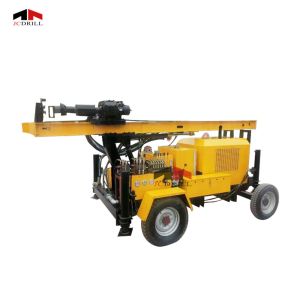 High Speed 150m Trailer Mounted Borewell Rig Machine