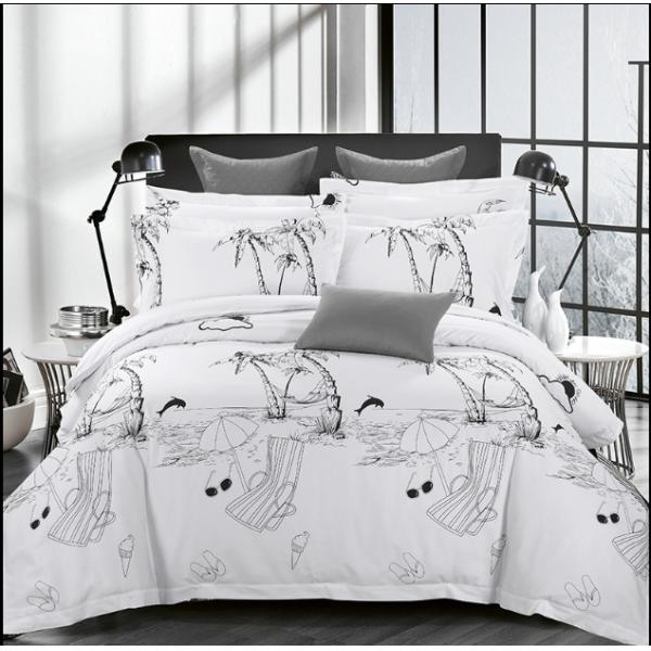 300tc Chinese Ethnic Style Printed Four-Piece Cotton Bedding Set for Popular Hotel