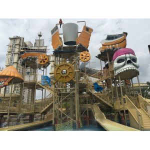 50 Persons 30m3/H Aqua Playground Pirate Ship Water House