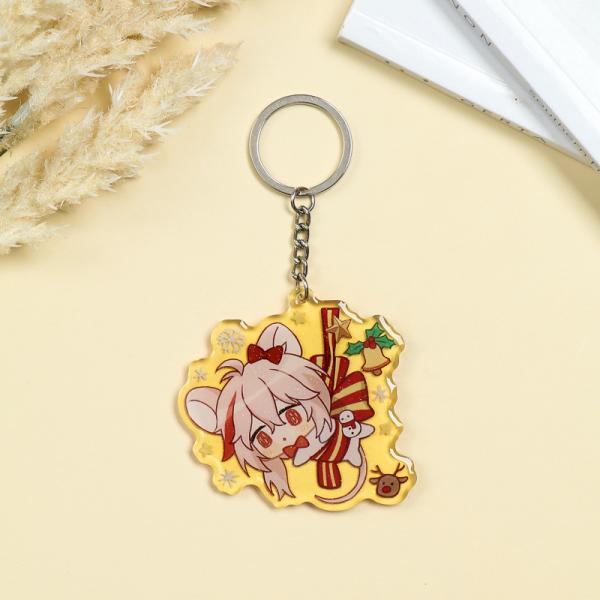 Custom Clear acrylic key chain DIY creative anime cartoon key ring character pendant star humanoid set brand wholesale