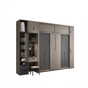 Melamine Board Custom Wood Furniture , Combination Sliding Door Wardrobe