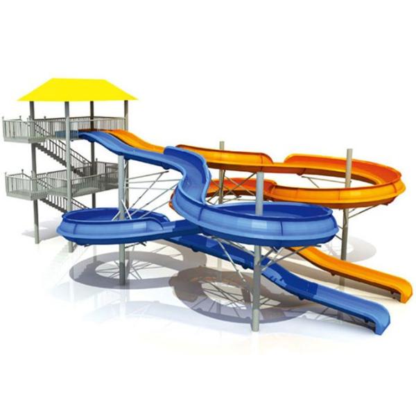 Hold Up 300kg Fiberglass Water Slides Outdoor Commercial Playground Games Ride