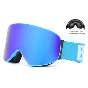 Quality Yellow Spherical Flat Light Ski Goggles , No Fog Ski Goggles Detachable Elastic Strap for sale