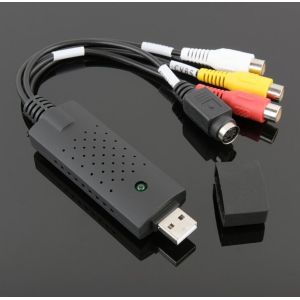 Black Cable Cubby Box , One Way USB Video Single Channel AV Signal Capture Data