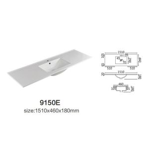 Ceramic Vanity Basin Wash With Cabinet Big Rectangular 610X460X180mm