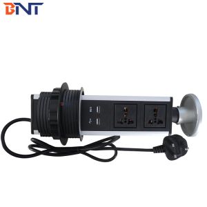 BNT Vertical power kitchen socket / worktop desk mounted pull pop up socket