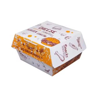 Custom Recyclable Kraft Hamburger Box – Eco-Friendly Fast Food Takeaway