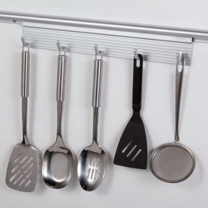 China Luxury Italy style aluminum kitchen utensil racks and shelves with hooks on sale