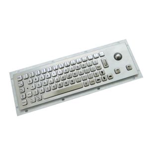 Small Dimension Stainless Steel Industrial Kiosk Keyboard With Optical Trackball