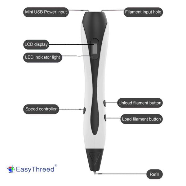 Easthreed Mini 3D Doodle Art Pen , 3D Digital Pen 1.75mm Pla Material For School