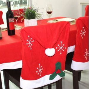 Red 60*50cm Non Woven Christmas Hat Chair Cover