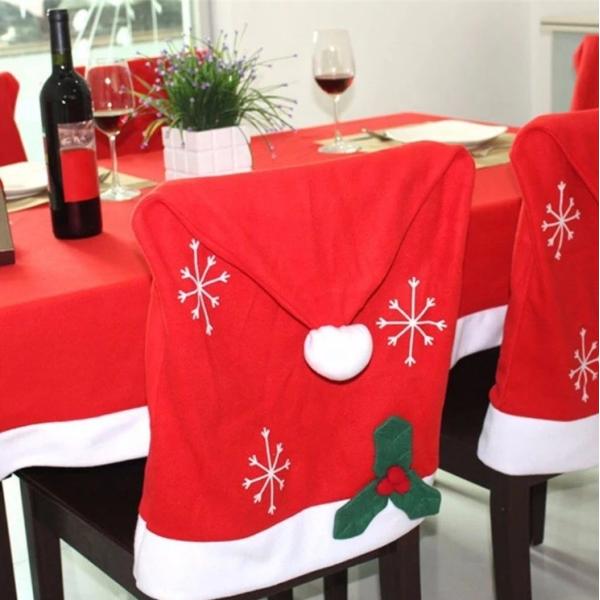 Buy Red 60*50cm Non Woven Christmas Hat Chair Cover at wholesale prices