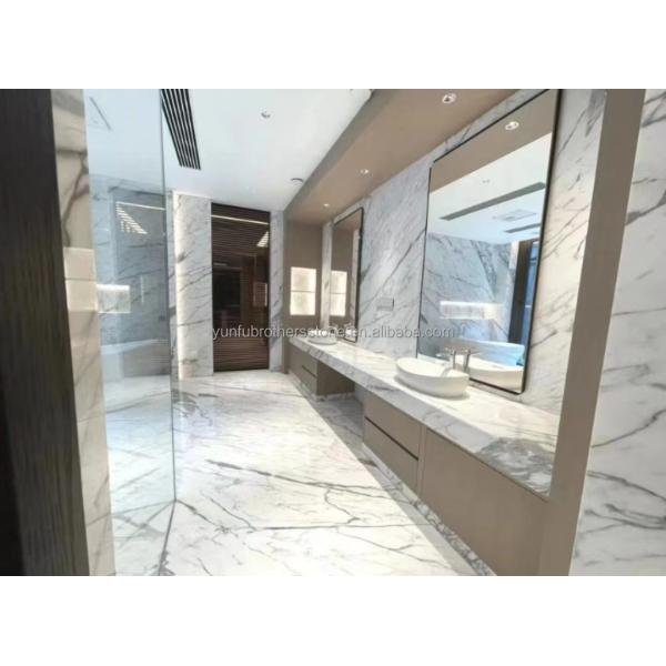 Polished Natural Statuario White Marble Big Slab for Italian Flooring and Wall Tiles