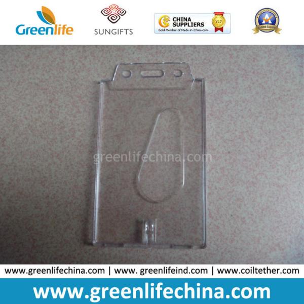 Buy Clear Vinyl Rigid Vertical ID Badge Pocket Credit Card Holder at wholesale prices