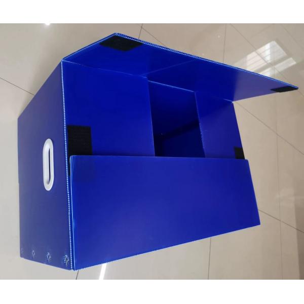 Customized Corrugated Plastic Boxes Blue Corrugated Sheet Box Reusable For Businesses
