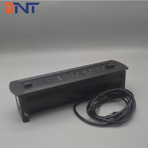 Multimedia motorized rotate usb charger meeting table electrical socket