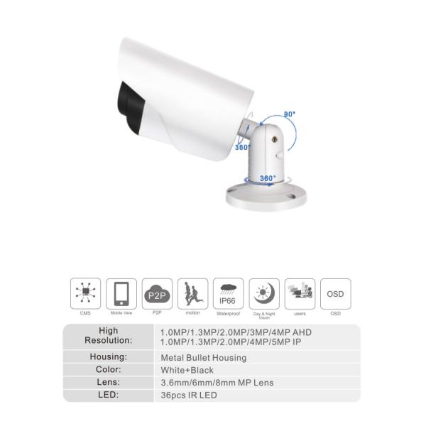 6CH 2MP Hd Ip Nvr Security System / Night Vision Cctv Kit 1/2.7 CMOS