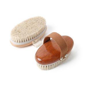 Dark Wood Handle Dry Bruhsing for Body Skin