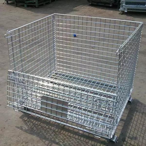 Heavy Duty 6.0mm Collapsible Wire Mesh Containers Galvanized Steel