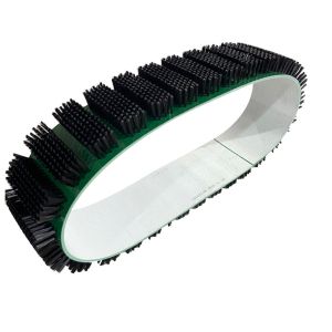 China Black Nylon Bristles Wire Ring PVC Belt Brush With Spacing on sale