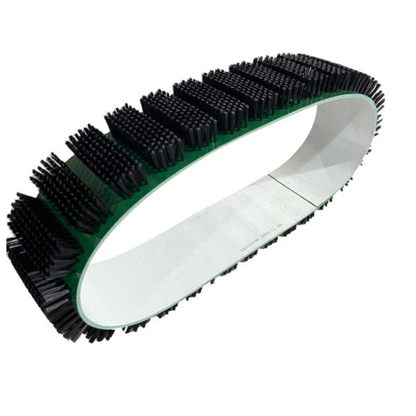 Buy Black Nylon Bristles Wire Ring PVC Belt Brush With Spacing at wholesale prices