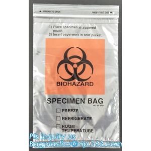 Biodegradable Biohazard Specimen Bag, Biohazard Specimen Transport Bag, Medical