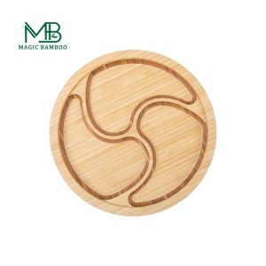 Cartoon Anti-fall Mushroom Shape Baby Bowl Food Bamboo Tray Set for Eco-friendly