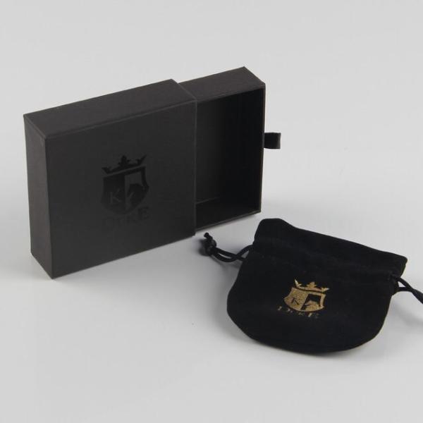 Matte Black Necklace Sliding Drawer Gift Boxes Sustainable Material