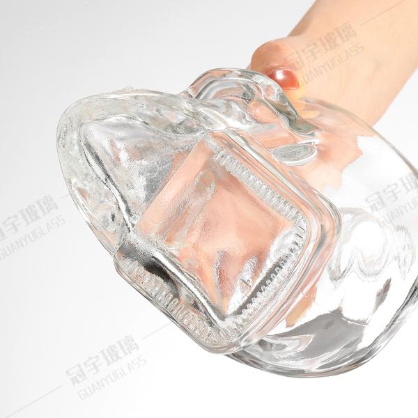 Sealing Type Cork 400ml/750ml Skull Glass Wine Bottle for Home Decoration