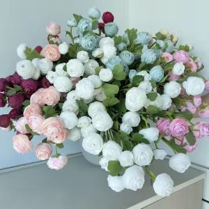Loose Artificial Peonies Peach Ranunculus Silk Peony Flowers Bouquet